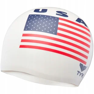 TYR Czepek Treningowy Usa 2000 Swim Cap White - Pływanie - miniaturka - grafika 1