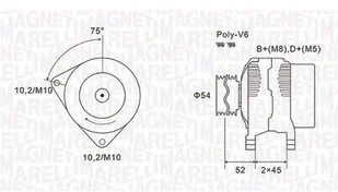 MAGNETI MARELLI Alternator 063731496010 063731496010 - Alternatory - miniaturka - grafika 1