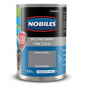 Nobiles alkidowa 0,9L Szary farba Ftalonal emalia - Farby zewnętrzne - miniaturka - grafika 2