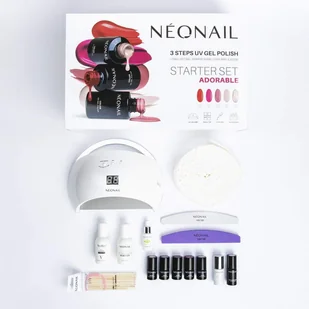 Zestaw do hybryd ADORABLE: 7 lakierów + lampa LED 21W/48 - Zestawy do manicure i pedicure - miniaturka - grafika 1