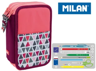 MILAN piórnik 3-poziomowy z wyposażeniem, Geo, różowy - Piórniki - miniaturka - grafika 3
